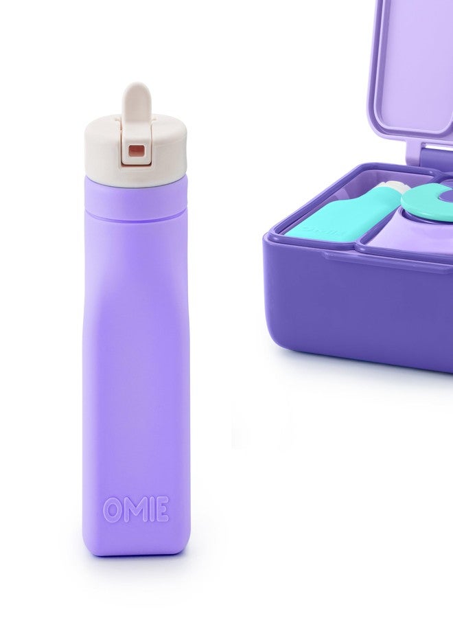 Omie OmieBox Reusable Silicone Water Bottle - 8.7 oz, Straw Top, BPA-Free & Phthalate-Free, Leak-Proof (Purple) (OmieBox Sold Separately) - Image 1
